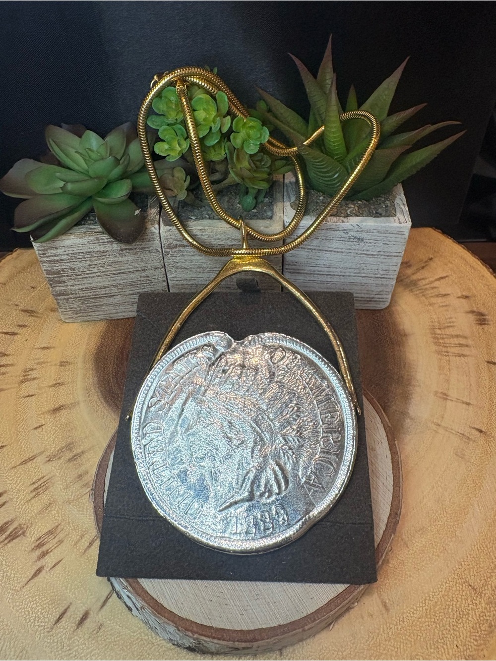 Kenneth Lane Coin Pendant Necklace with Gold Chain 💛✨